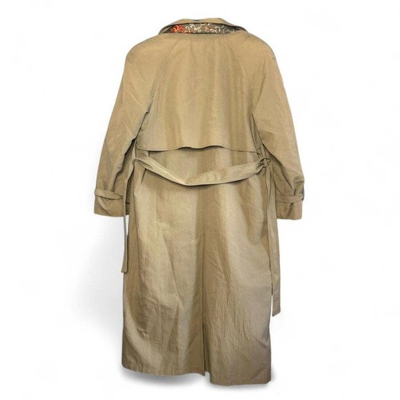 Vintage 80s Trench Coat Women's Size 12 London Fog Khaki Lining Belt Scarf USA - Picture 5 of 7